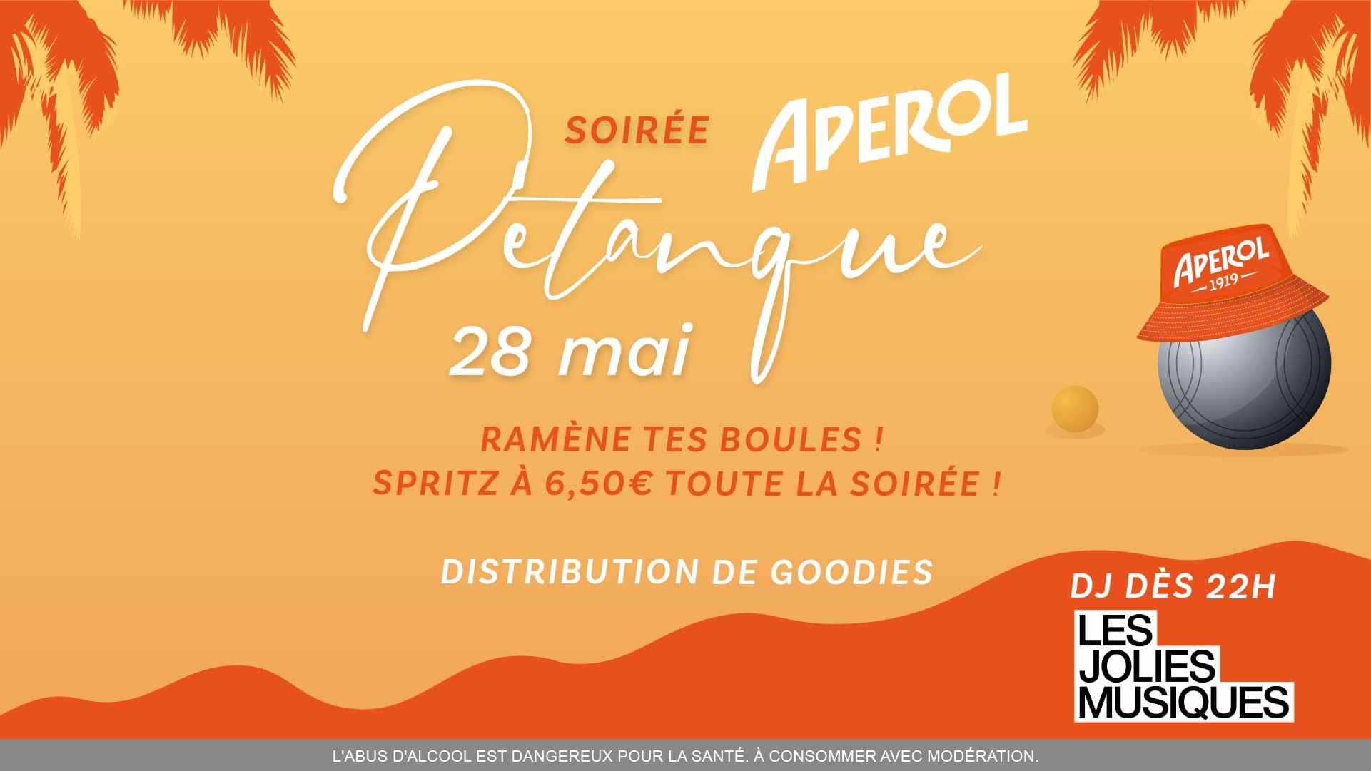 Affiche Promo soirée Pétanque Apérol Coco Club Balma