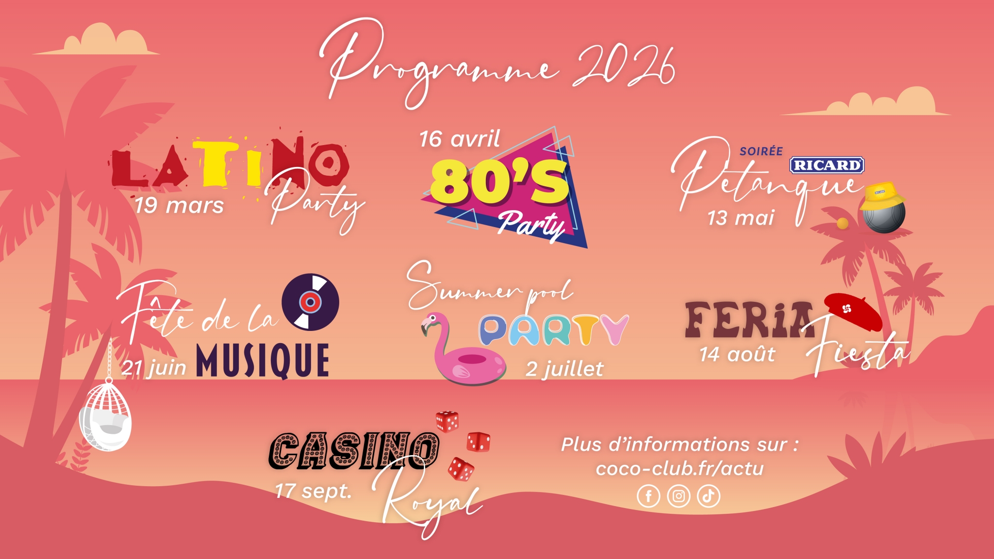 Programme des soirées 2026